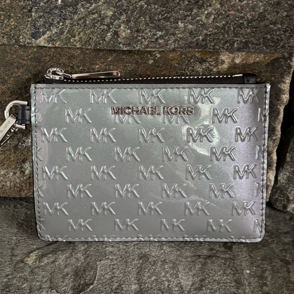 NWOT Michael Kors Logo Patent Leather Card Case Wallet Wristlet - Picture 12 of 13